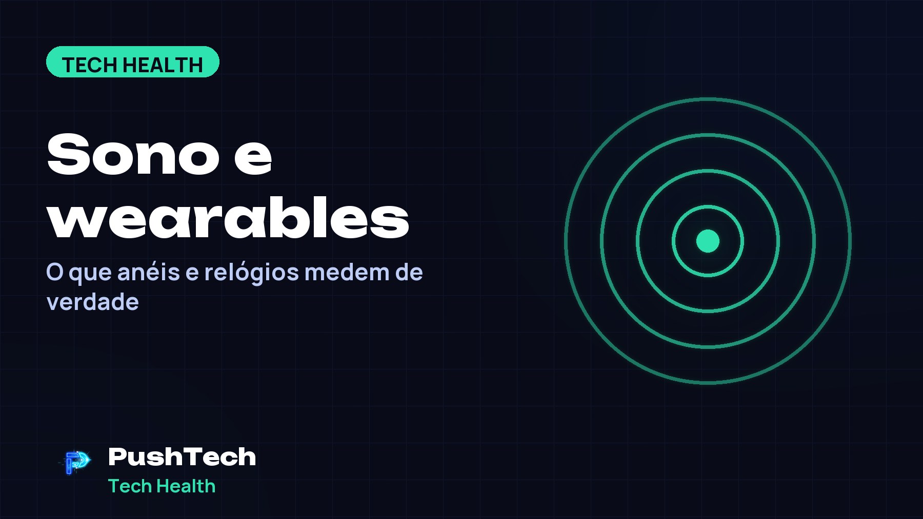 Capa com o título "Sono e wearables" e um desenho geométrico luminoso em tons de verde sobre fundo escuro com grade